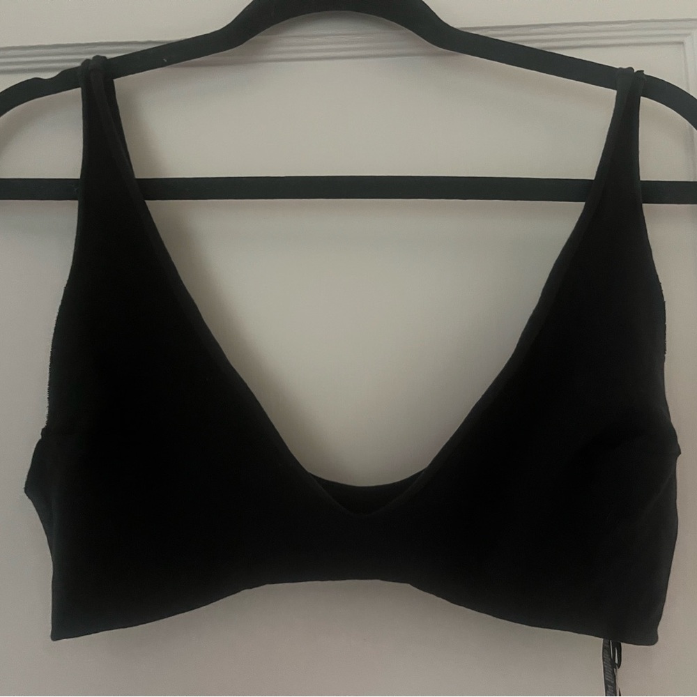 SKIMS raw edge intimates triangle bralette ONYX XL NWT